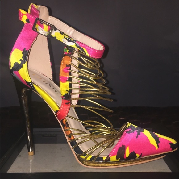 pink camo high heels